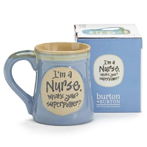 Taza de porcelana azul 18 oz para enfermería miniatura 3