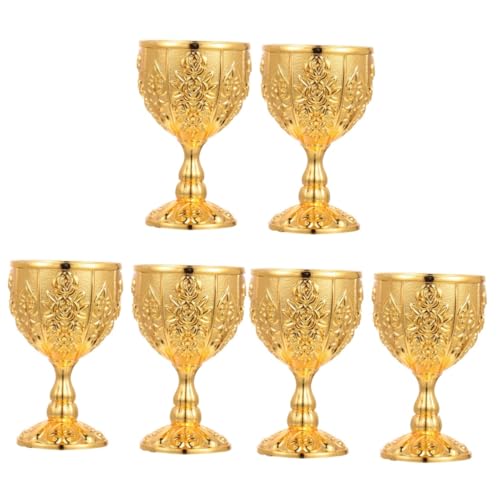 BESTonZON 6 Piezas Copa De Vino Blanco Copa De Cáliz Copa De Licor De Aleación Taza Decorativa Tazas De Café De Metal Taza De Café De Vidrio Contenedor De Acero Inoxidable Soporte De Vino