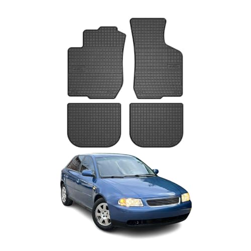 Alfombrillas de goma Audi A3 8L 1996-2003 negras juego de 4 piezas OMAC