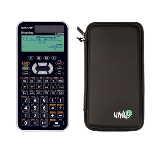 Sharp EL-W550XG calculatrice scientifique et étui WYNGS noir pour réviser les examens
