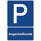 Die 3mm Hartschaumplatte vom Schild Parkplatz mit dem Zusatz Augenheilkunde ist stabil und leicht, die Größe unserer Parkplatz-Schilder fällt gut auf.