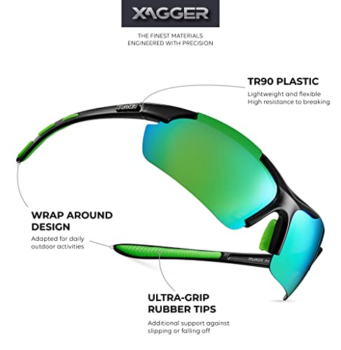 Xagger Polarized Wrap Around Sport Sunglasses For Men Women Uv400 Lightweight Baseball Running Cycling Glasses #TOP1