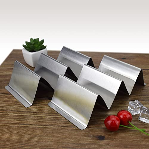 Taco Holder Stainless Steel Taco Stand With Handle Taco Holders Rack Trays For 3 Tacos Oven Grill And Dishwasher Safe Set Of 2 #TOP6