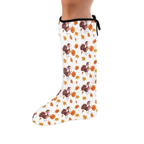 LedBack Thanksgiving Cast Cover Leg Turkey Cast Protector Pumpkin Cast Socks Over Cast for Women Decorative Socks, Size S