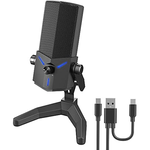 USB Microphone for Computer, Condenser Microphone with Tripod Stand & Pop Filter. Compatible with PC Laptop Mac OS, Great for Streaming, Podcasts, Twitch, YouTube, Discord Cover
