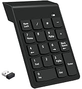 RuhZa Wireless Numeric Keyboard,Silent Number Pad Portable Numeric Keypad Keyboard with Mini USB ...