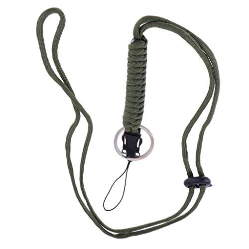 Homyl Utilitário De Nylon Trançado Cordão Sobrevivência Paracord Chaveiro Com Anel De Divisão - verd