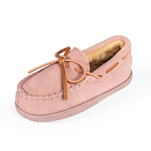 Norty Toddler Moccasin Slippers - Kids' Slippers - Girls' And Boys' Slippers For Kids - Toddler Slippers Girls And Boys - Kids' Slippers Girls And Boys - Suede - Baby Pink #TOP27
