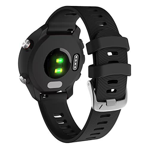 Cinturino per Garmin Forerunner 245/645 Music, larghezza 20 mm, per Garmin Vivoactive 3 Music/Venu/Venu sq, 20 millimeters, Silicone, Nessuna pietra preziosa