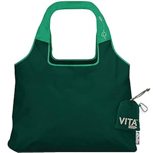 ChicoBag VITA Reusable Shopping Bag with Attached Pouch and Carabiner Clip, Compact, Designer Shoulder Tote