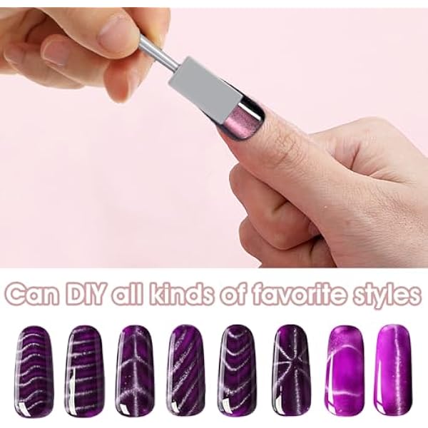 Andibro 8 штук инструментов для ногтевого искусства в магнитной палочке DIY Магия 3D Cat Eye Stick ногтевого искусства набор инструментов магнит для использования с кошкой гель или лак для ногтей