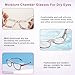 Hydrating Dry Eyes Glasses Kits with Extended Silicone Moisture Chambers, Eye Protection Safety Glasses for UV Blue Light Blocking, Anti-fog, Aviod Allergens, Dry Eyes Relief Unisex (Purple)