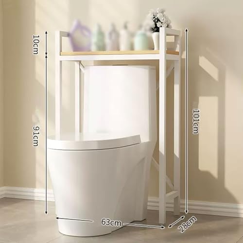 Unità portaoggetti autoportante sopra il WC, mensola salvaspazio da bagno multifunzione con divisorio ispessito, 1 ripiano bianco per massimizzare lo stoccaggio e l'efficienza del bagno.