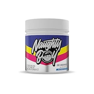 NaughtyBoy Pump Pre-Workout – 400g, Blue Raspberry Bon Bon, Stimulant Free, Cell SWELL Technology, Pump, Focus, Performance & Hydration