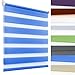 Produktbild Thermorollo ohne Bohren 70 x 180 cm Verdunkelnd & lichtundurchlässig Tag & Nacht Doppelrollo Bequeme Montage für Fenster & Türen, Blau