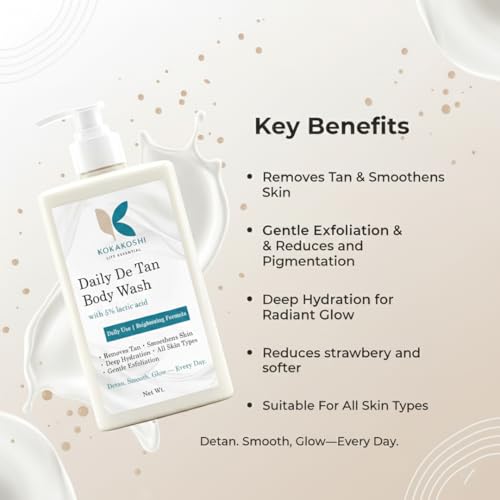 Image of De Tan Body Wash 300ml | Deep Cleansing & Hydrating Shower Gel | Removes Dirt Oil & Body Acne | Refreshing Daily Cleanser