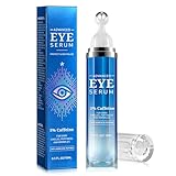 5% Caffeine Eye Cream for Women, Under Eye Serum for Dark Circles Puffiness Fine Lines Wrinkles with 360° Roller Massage Ball, Morning Night Skin Care, 0.5 Fl Oz