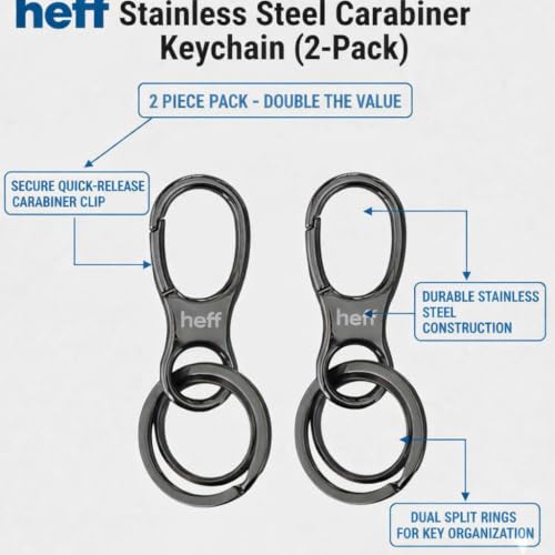 Image of Heff Designer Keychain, Multipurpose Key ring for Car, Bike, Home, Office and Student
