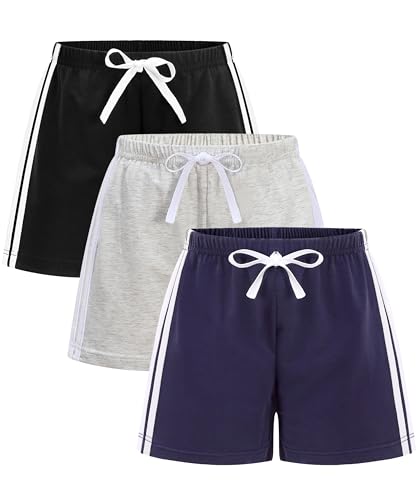 GFQLONG 5 Pack Toddler Boys Girls Cotton Athletic Running Shorts, Kids Summer Casual Fashion Soccer Shorts