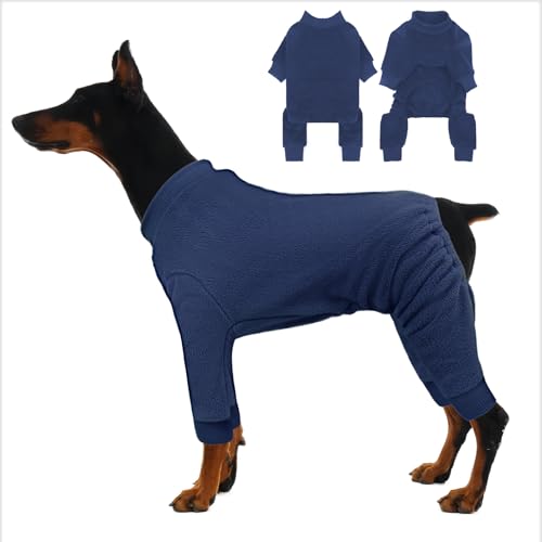 IECOii Dog Coat for Winter, Warm Fleece Sweaters for Winter Fall Spring, Soft & Stretchy Cold Weaher Coats for Indoor Outdoor, Big Dogs Pajamas, Machi