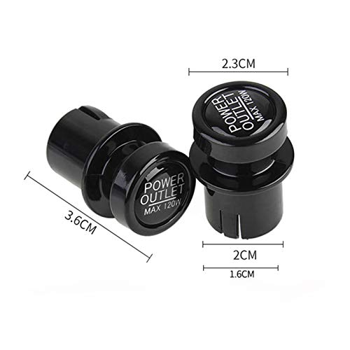 pedkit Tampas de soquete de isqueiro 2 unidades com 6 adesivos substituíveis Tampas universais à pro