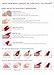 MRSCOL Press on Nails-Heart,30 Pcs Press on Nails Almond,Press On Nails Short Reusable 15 Sizes - 30 Nail Kit with Glue