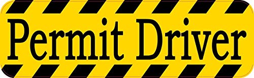 StickerTalk Permit Driver Vinyl Sticker, 10 inches by 3 inches
