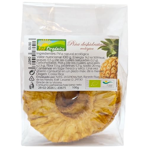 Piña en Rodajas Deshidratada Bio 100g – Fruta 100% Natural sin Azúcares Añadidos | Ecológica y Vegana | Snack Saludable y Energético | Sin Sulfitos