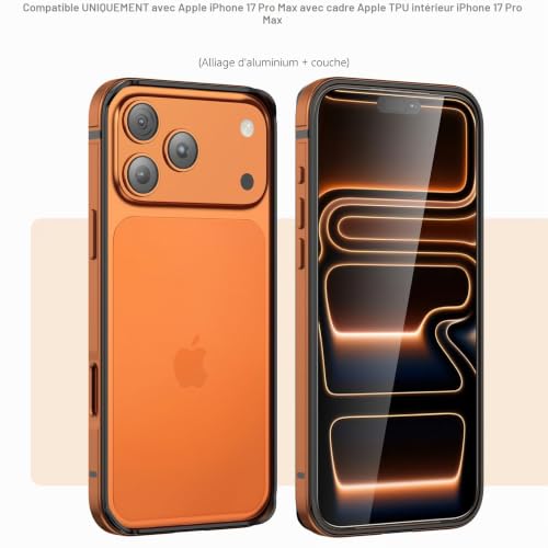 Coque antichoc métallique iPhone 17 Pro Max avec verre trempé - 5
