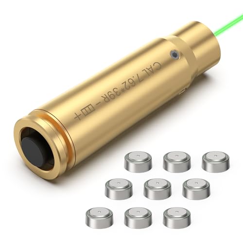Feyachi Switch Laser Bore Sight 7.62x39 Laser Bore Sight Green Dot Laser Boresighter with 3 Sets of Batteries