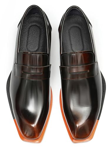 Santimon Men's Dress Loafers Slip-On Shoes - Patent Leather Pointed Toe Formal Business Casual Shoes for Wedding, Prom, Tuxedo - Comfortable Mocassins3
