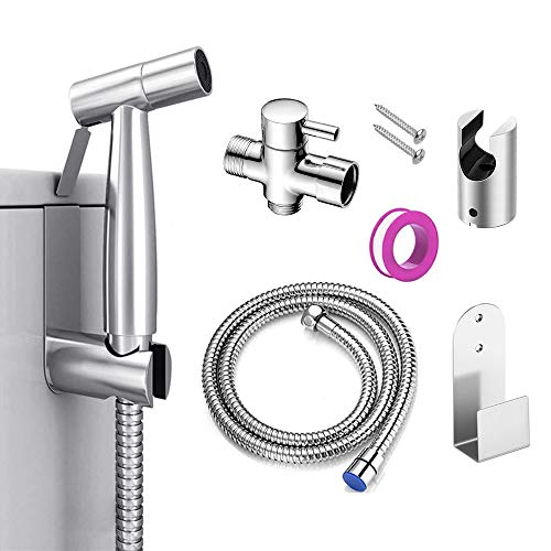 Color You - Juego de rociador para inodoro (acero inoxidable, con pulverizador de bidé de mano para inodoro, grifo de bidé de baño de presión ajustable para higiene personal)