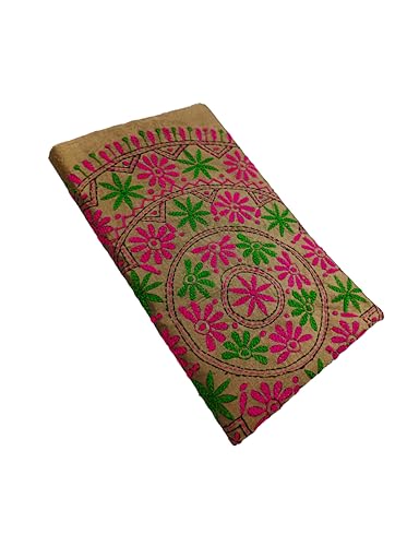 Image of Women's Hand Embroidered Cotton Silk Kantha Stitch Saree with Blouse Piece (J420824 TRAUPE)
