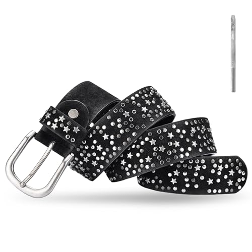 Dokeno Cinturón de Piel con Remaches Estrella para Mujer -