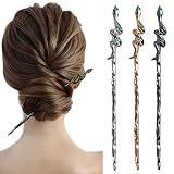 FRDTLUTHW 6.9Inch Snake Hair Sticks, Long Hair Pins for Women Thick Long Hair(pack of 3)
