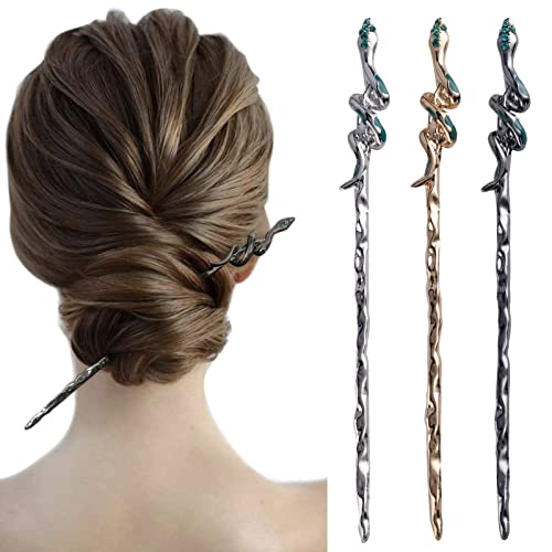 Frdtluthw 6.9Inch Snake Hair Sticks, Long Hair Pins For Women Thick Long Hair(Pack Of 3) #TOP13