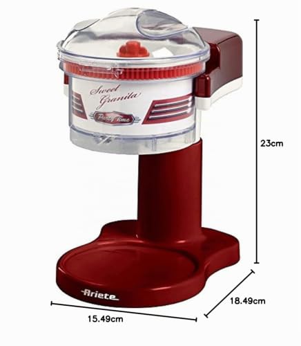 Foto von Ariete 78 Sweet Granita, Selbstgemachte Granita-Maschine, 30 W, Eiszerkleinerungskorb, Edelstahlklinge, Rot