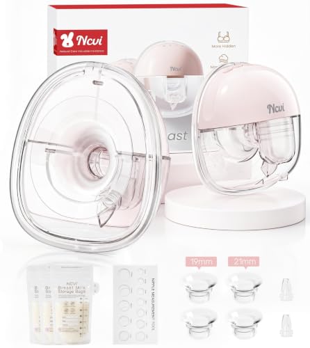 Image of NCVI Wearable Breast Pump for Moms, <42dB for Office, Home, Travel (Pink)