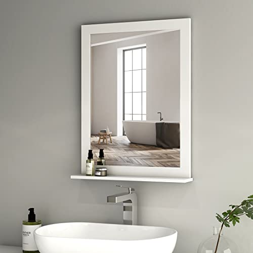 Heilmetz Miroir de salle de bain avec étagère Blanc 600 x 800 mm Cover