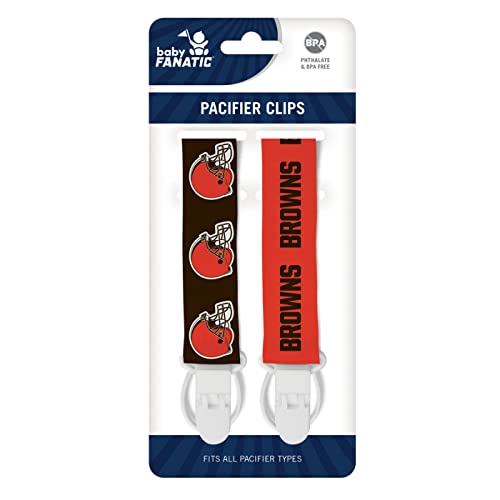 Image of Baby Fanatic Pacifier Clip 2-Pack - NFL Cleveland Browns - Officially Licensed Baby Apparel