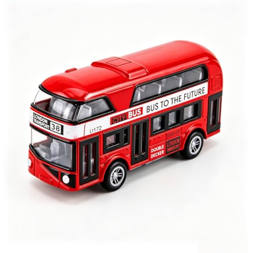 Image of London Bus Model, Classic London Transit Vehicle Collectible Ornament