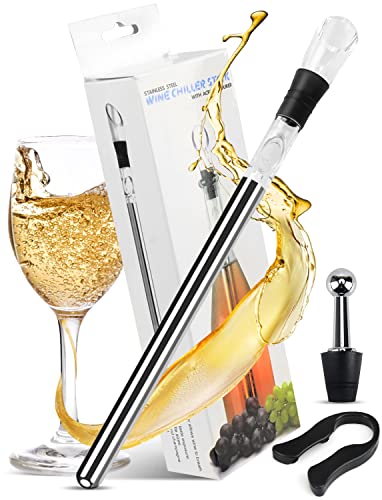 Produktfoto von Weinkühler Set, DJLLA Premium Weinkühlstab Inkl Edelstahl Flaschen, Weinkühlstab, Folienschneider und Ausgießer,&hellip;