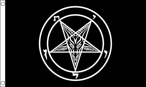 Flagtex Baphomet Church of Satan Flag 5ft x 3ft Large Flag 150cm x 90cm, Multicolour