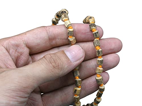 Image of Crystal Heaven Tulsi Mala 108 Beads Original For Neck Women,Japa Chanting Meditation-Vrindavan Tulsi Japa Mala (Regular) , Brown