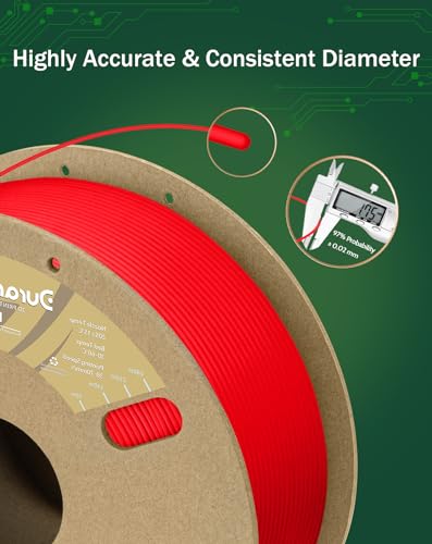 Image of DURAMIC 3D PLA Filament Basic for 3D Printer Neatly Wound Easy Printing | 3D Printing Filament 1.75mm, Dimensional Accuracy + /- 0.02 mm, Fit Most FDM 3D Printers 1KG PLA Red