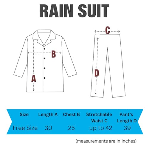 Image of Unox Rain Coat for Men waterproof with Bagpack Cover Waterproof Raincoat with Pant Set suitable for Men, Women, Boys & Girls Adjustable Top and Bottom Rain Coat