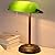 NISSAFORS Bankers Desk Lamp, Green Glass Shade, Vintage Desk Lamp with Pull Chain Switch, Retro Table Lamps for Home Office LED Bulb Included (Retro Gold+Green, Small)