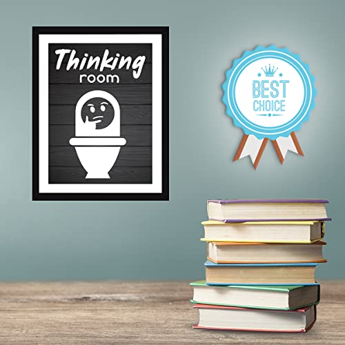 Image of Chaka Chaundh Wall Hanging Bathroom Poster with Quotes Framed (Black Wood Texture, 34 x 27 x 4 cm)