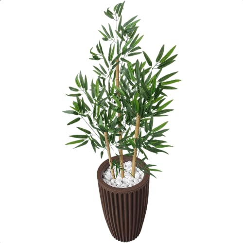 Bambu Artificial 1 Metro Grande Vaso Polietileno Decoração (Coluna Marrom)