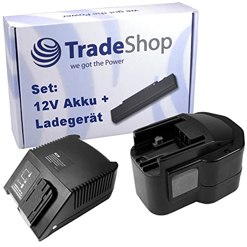 2in1 Angebot im Set: Schnellladegerät + NI-MH 12V 3300mAh Akku kompatibel mit AEG Milwaukee 4932367904 4932373522 4932376508 49-24-0150 PBS3000 BF12 System PBS3000 B12 BX12 BXS12 BXL12